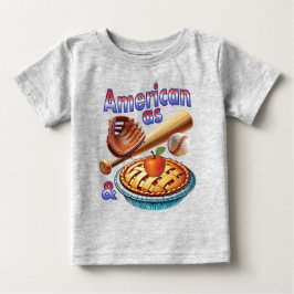 おもしろいアメリカンAs Baseball & Apple Pie ベビーTシャツ