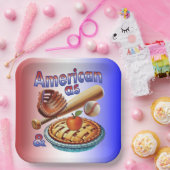 おもしろいアメリカンAs Baseball & Apple Pie ペーパープレート (パーティー)