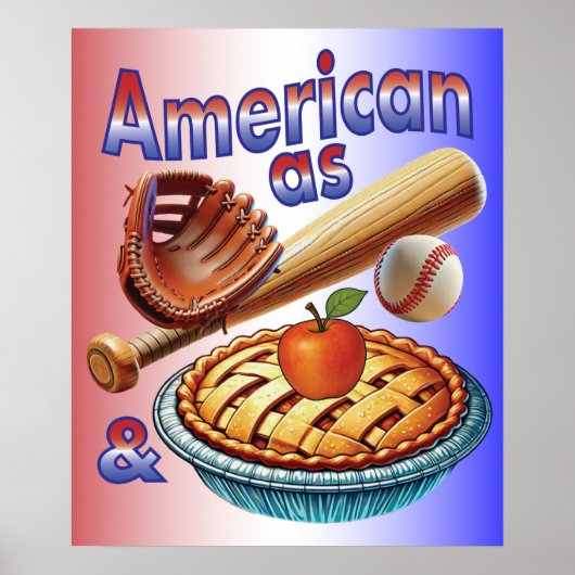 おもしろいアメリカンAs Baseball & Apple Pie ポスター (正面)