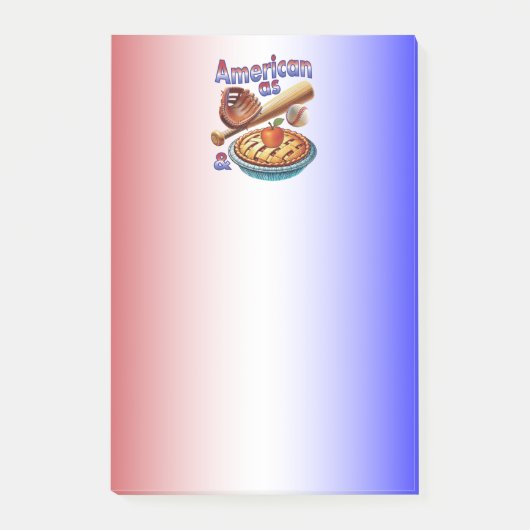 おもしろいアメリカンAs Baseball & Apple Pie ポストイット (正面)