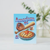 おもしろいアメリカンAs Baseball & Apple Pie ポストカード (スタンド正面)