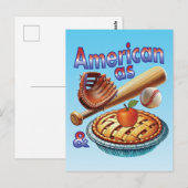 おもしろいアメリカンAs Baseball & Apple Pie ポストカード (正面/裏面)