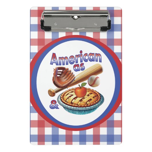 おもしろいアメリカンAs Baseball & Apple Pie ミニクリップボード (正面)