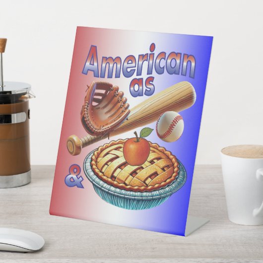 おもしろいアメリカンAs Baseball & Apple Pie 台座サイン (インサイチュ)