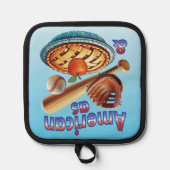 おもしろいアメリカンAs Baseball & Apple Pie 鍋敷き (正面)