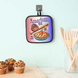 おもしろいアメリカンAs Baseball & Apple Pie 鍋敷き