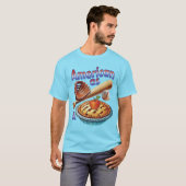 おもしろいアメリカンAs Baseball & Apple Pie Tシャツ (正面フル)