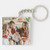 おもしろいアメリカ国旗、アメリカ愛国心、家族の名前写真 キーホルダー (裏面)