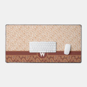 おもしろいアメーバ型形状（モノグラム） デスクマット (キーボード&マウス)