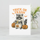 おもしろいアライグマのハロウィン かわいいイタズラ 招待状 (スタンド正面)