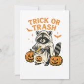 おもしろいアライグマのハロウィン かわいいイタズラ 招待状 (裏面)