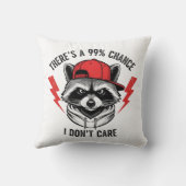 おもしろいアライグマ私は行かない可能性が99%ある クッション (裏面)