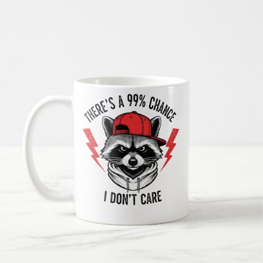 おもしろいアライグマ私は行かない可能性が99%ある コーヒーマグカップ (左)