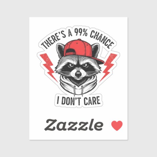 おもしろいアライグマ私は行かない可能性が99%ある シール (シート)