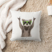 おもしろいアライグマ クッション (ブランケット)