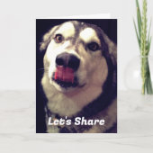 おもしろいアラスカンマラムートカバー写真テンプレート カード (正面)