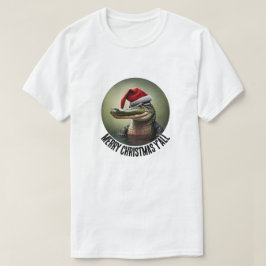おもしろいアリゲーターインサンタハット Tシャツ