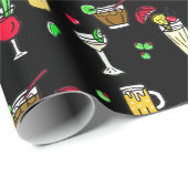 おもしろいアルコール飲料パーティー誕生日 ラッピングペーパー (ロールコーナー)