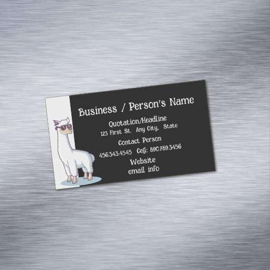 おもしろいアルパカ自然カスタム動物名刺 マグネット名刺 (インサイチュ)