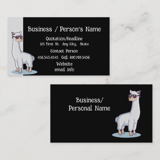 おもしろいアルパカ自然カスタム動物名刺 名刺 (正面/裏面)