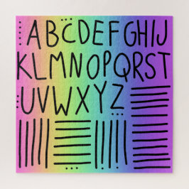 おもしろいアルファベットレインボージグソーパズル ジグソーパズル