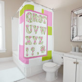 おもしろいアルファベット，フラワーアルファベット シャワーカーテン (インサイチュ)
