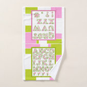 おもしろいアルファベット,フラワーアルファベット バスタオルセット (ハンドタオル)