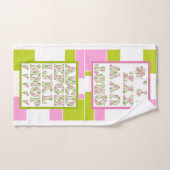 おもしろいアルファベット,フラワーアルファベット バスタオルセット (ハンドタオル)