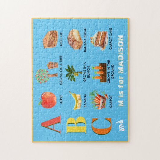 おもしろいアルファベットABCの名パーソナライズされた前 ジグソーパズル (縦)