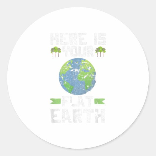 おもしろいアンチフラットアースTシャツ ラウンドシール (正面)