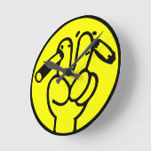 おもしろいアンチ喫煙⚠タイ⚠ ラウンド壁時計 (傾斜)