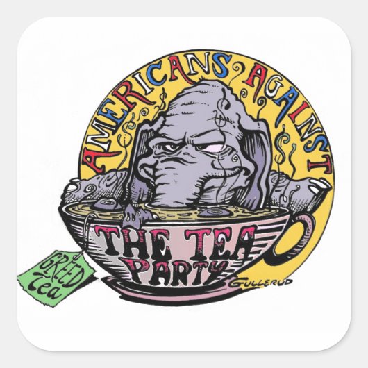 おもしろいアンチGOPスタンプ スクエアシール (正面)