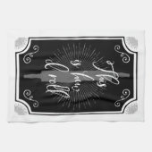 おもしろいアンティークの看板 キッチンタオル (横)