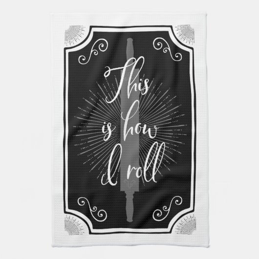 おもしろいアンティークの看板 キッチンタオル (縦)