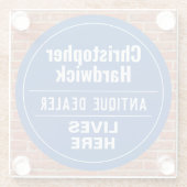 おもしろいアンティークディーラーウォールプラークスタイル ガラスコースター (裏面)
