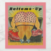 おもしろいアンティークファッションスタイルボトムズアップユーモアかわいい ワインラベル (シングルラベル)