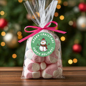 おもしろいアンドよくはしゃぐクリスマスホリデー雪だるま ラウンドシール