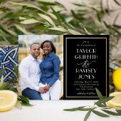 おもしろいアンパサンド箔編集可能カラーフォト結婚ズ 箔招待状