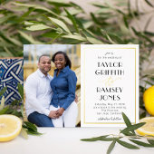 おもしろいアンパサンド箔編集可能カラーフォト結婚ズ 箔招待状