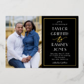 おもしろいアンパサンド箔編集可能カラーフォト結婚ズ 箔招待状 (正面)