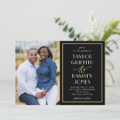 おもしろいアンパサンド編集可能カラー結婚写真 招待状 (スタンド正面)