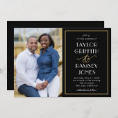 おもしろいアンパサンド編集可能カラー結婚写真 招待状 (正面/裏面)