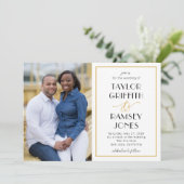 おもしろいアンパサンド編集可能カラー結婚写真 招待状 (スタンド正面)