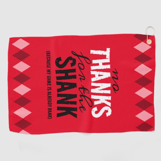 おもしろいアーガイル軸の感謝してい赤い値 ゴルフタオル (横)