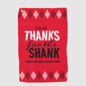 おもしろいアーガイル軸の感謝してい赤い値 ゴルフタオル (正面)