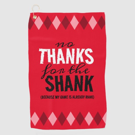 おもしろいアーガイル軸の感謝してい赤い値 ゴルフタオル (正面)