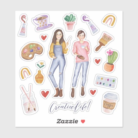 おもしろいアーティストクリエイティブライフアート用品イラストレーション シール (シート)