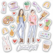 おもしろいアーティストクリエイティブライフアート用品イラストレーション シール (正面)