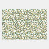 おもしろいアートアイリッシュシャムロックレインボーレプレシャングリーン ラッピングペーパーシート (正面2)