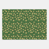 おもしろいアートアイリッシュシャムロックレインボーレプレシャングリーン ラッピングペーパーシート (正面2)